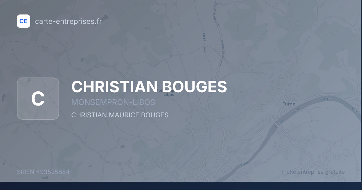 CHRISTIAN BOUGES — 493535884 — fiche entreprise
