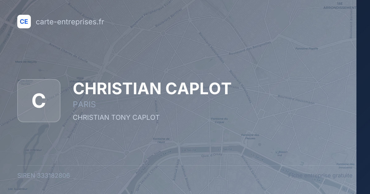 CHRISTIAN CAPLOT — 333182806 — fiche entreprise