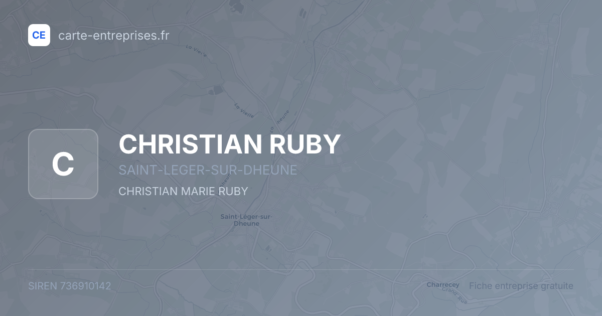 CHRISTIAN RUBY — 736910142 — fiche entreprise