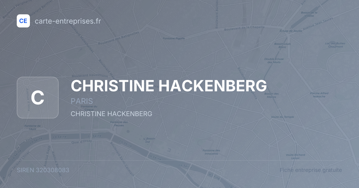 CHRISTINE HACKENBERG — 320308083 — fiche entreprise