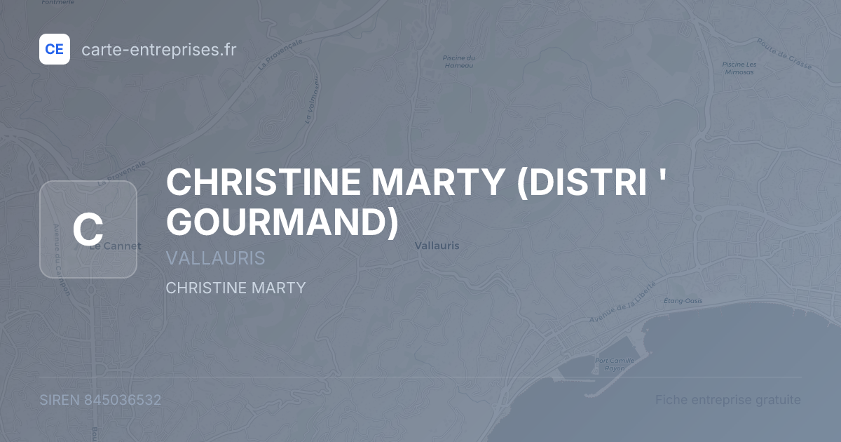 CHRISTINE MARTY (DISTRI ' GOURMAND) — 845036532 — fiche entreprise