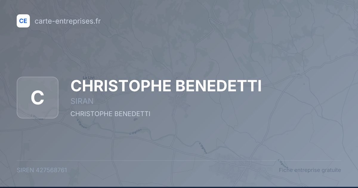 CHRISTOPHE BENEDETTI — 427568761 — fiche entreprise