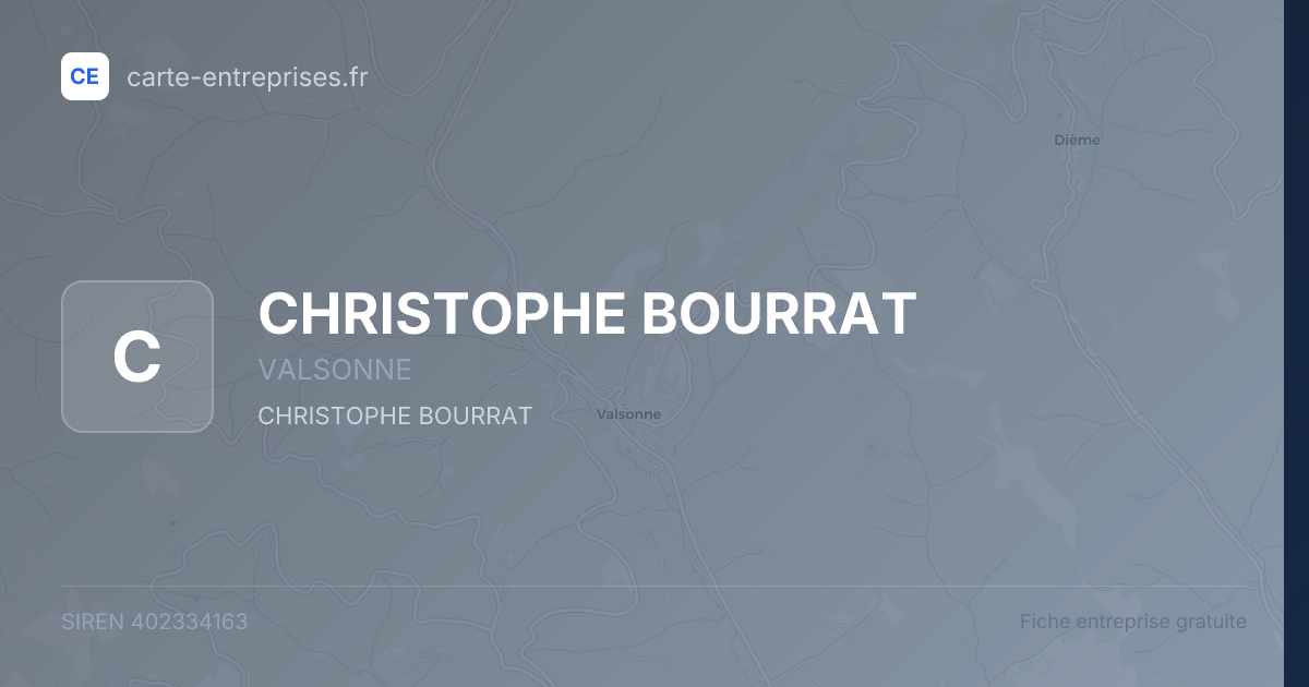 CHRISTOPHE BOURRAT — 402334163 — fiche entreprise