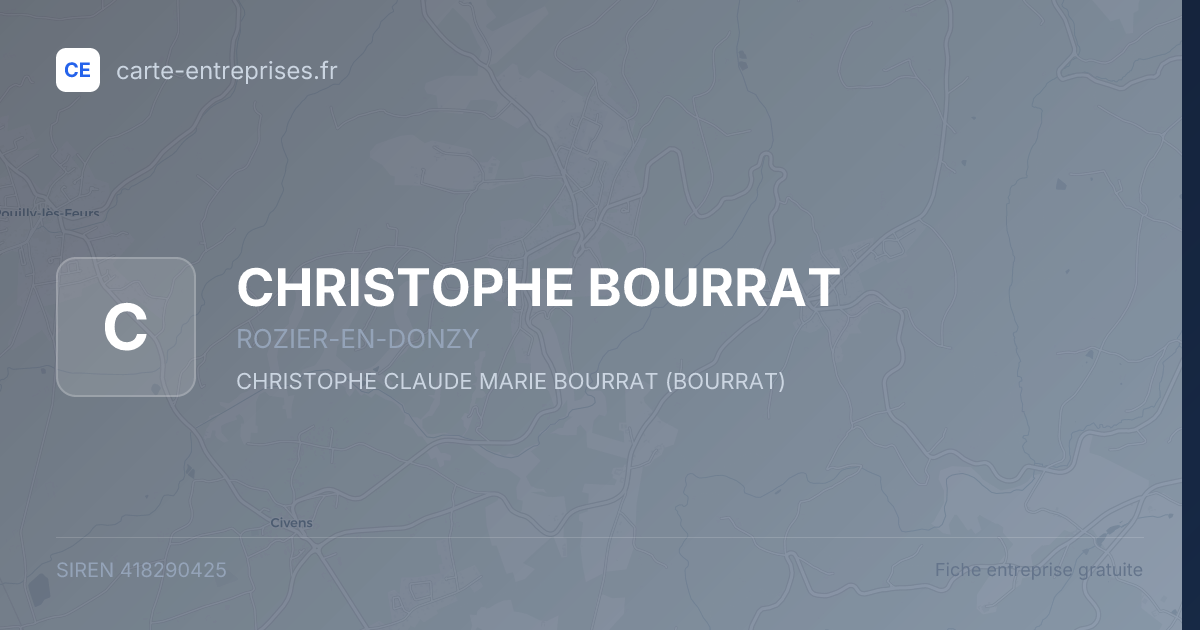 CHRISTOPHE BOURRAT — 418290425 — fiche entreprise