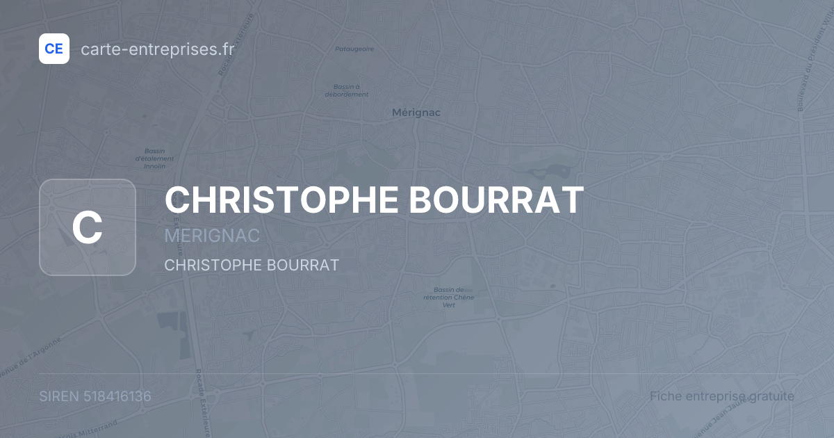 CHRISTOPHE BOURRAT — 518416136 — fiche entreprise