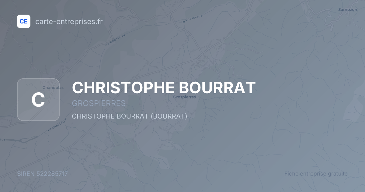 CHRISTOPHE BOURRAT — 522285717 — fiche entreprise
