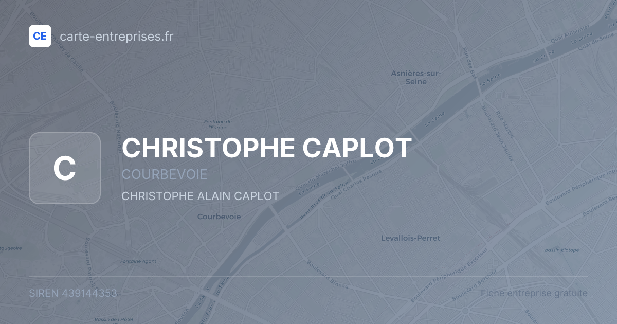 CHRISTOPHE CAPLOT — 439144353 — fiche entreprise