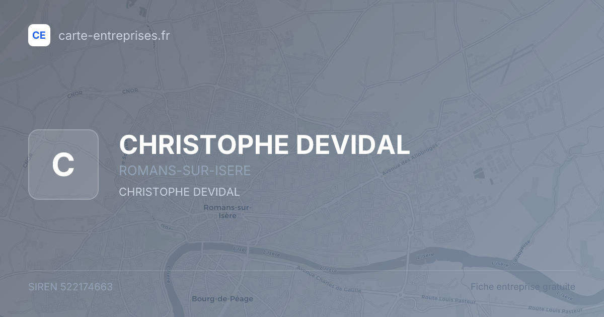 CHRISTOPHE DEVIDAL — 522174663 — fiche entreprise