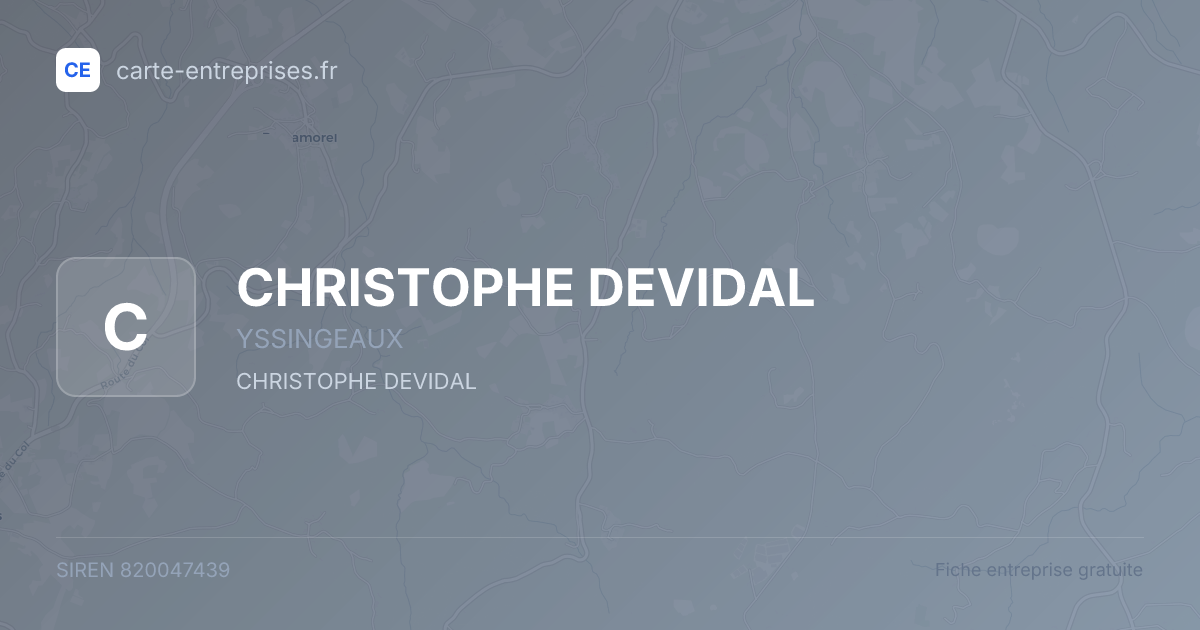 CHRISTOPHE DEVIDAL — 820047439 — fiche entreprise