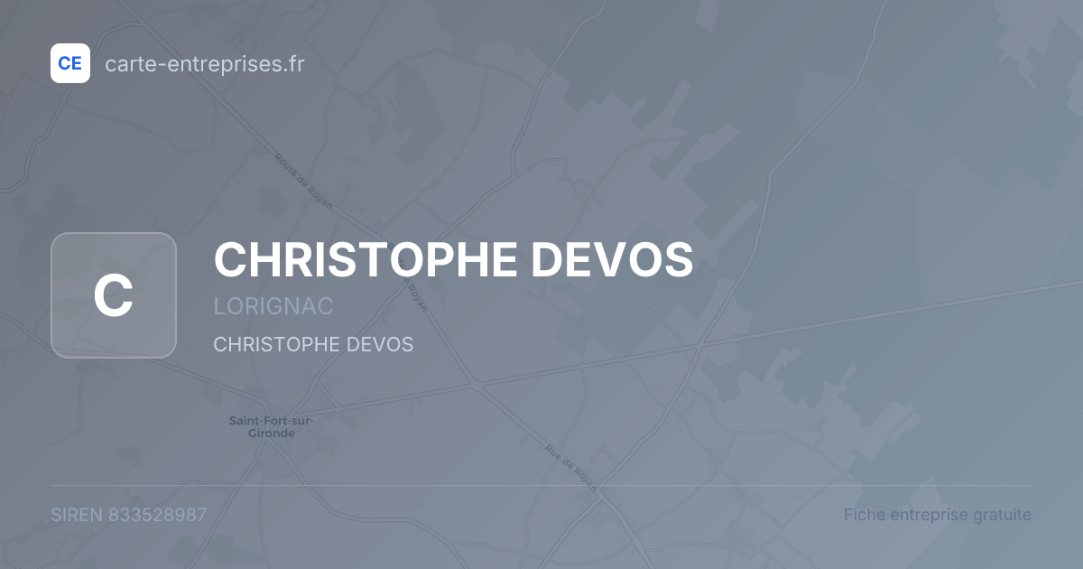 CHRISTOPHE DEVOS — 833528987 — fiche entreprise