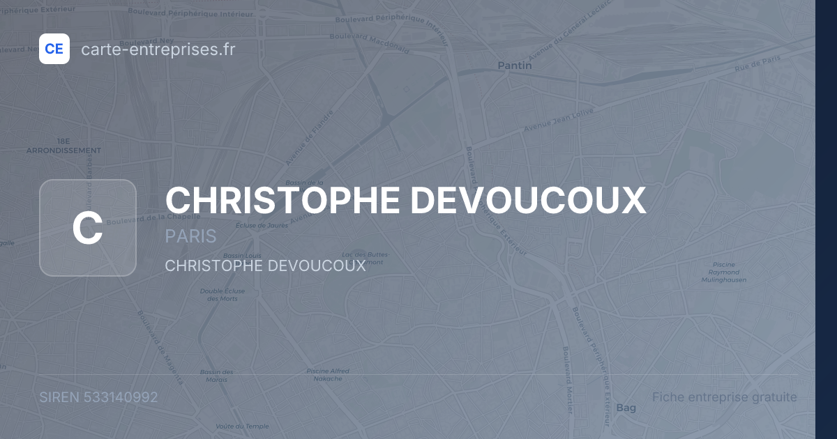 CHRISTOPHE DEVOUCOUX — 533140992 — fiche entreprise