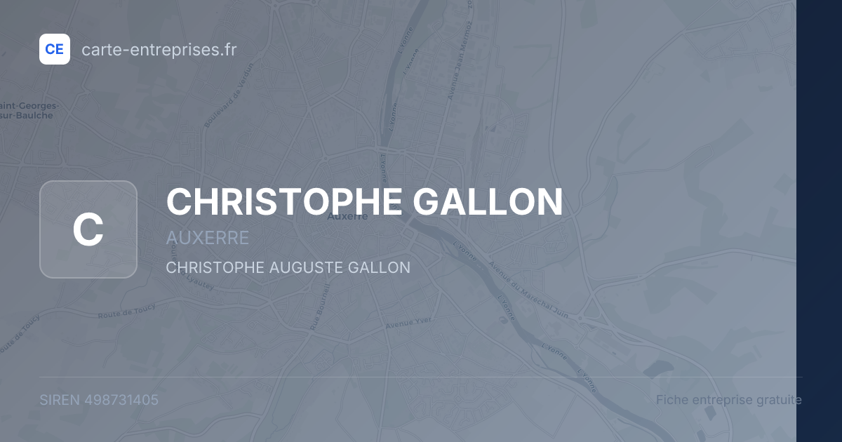 CHRISTOPHE GALLON — 498731405 — fiche entreprise