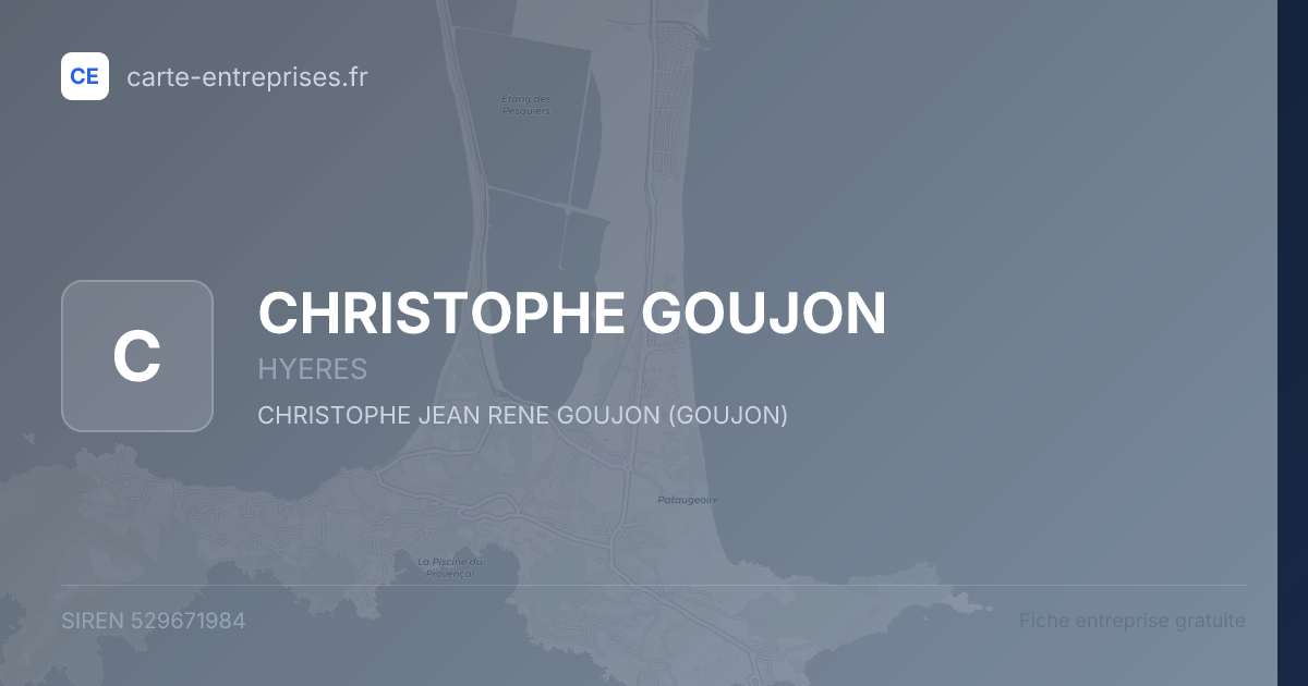 CHRISTOPHE GOUJON — 529671984 — fiche entreprise