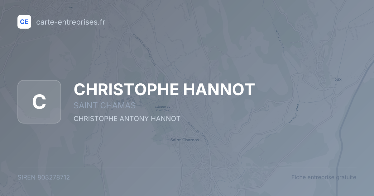 CHRISTOPHE HANNOT — 803278712 — fiche entreprise