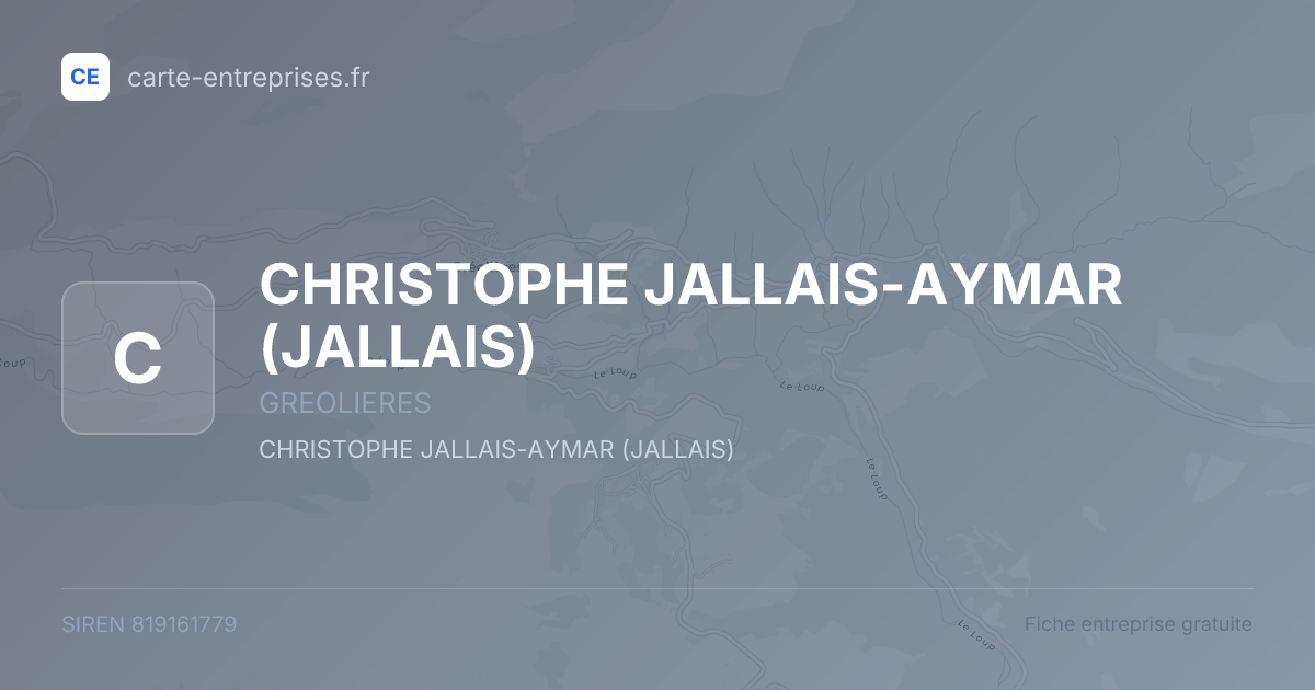 CHRISTOPHE JALLAIS-AYMAR (JALLAIS) — 819161779 — fiche entreprise