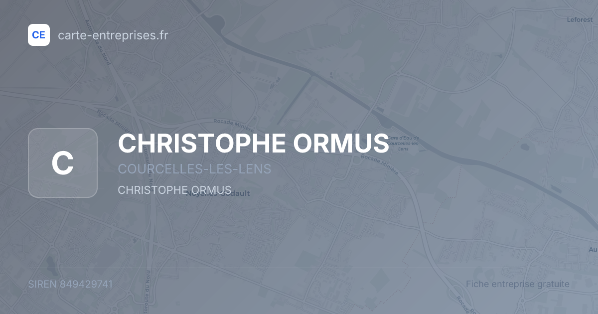 CHRISTOPHE ORMUS — 849429741 — fiche entreprise