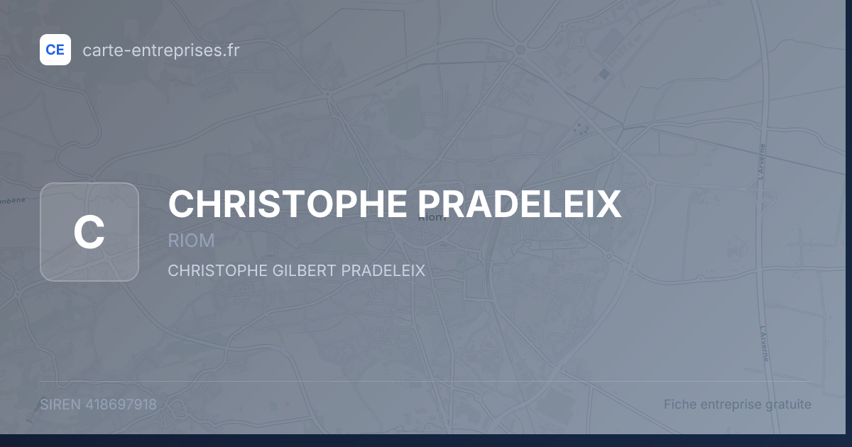 CHRISTOPHE PRADELEIX — 418697918 — fiche entreprise