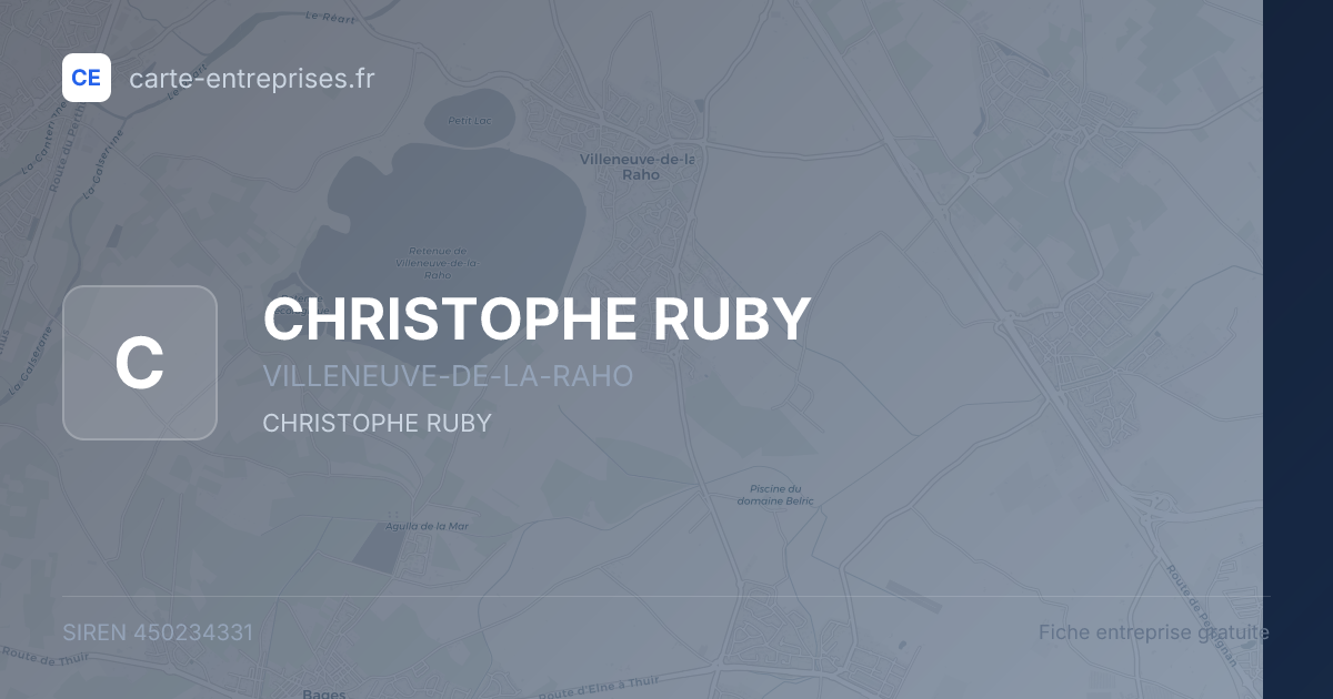 CHRISTOPHE RUBY — 450234331 — fiche entreprise