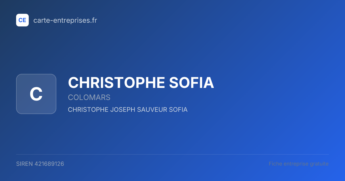 CHRISTOPHE SOFIA — 421689126 — fiche entreprise