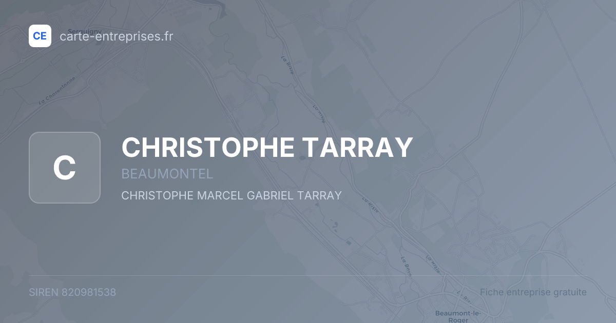 CHRISTOPHE TARRAY — 820981538 — fiche entreprise