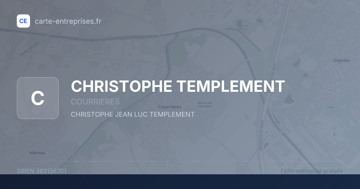 CHRISTOPHE TEMPLEMENT — 382156701 — fiche entreprise