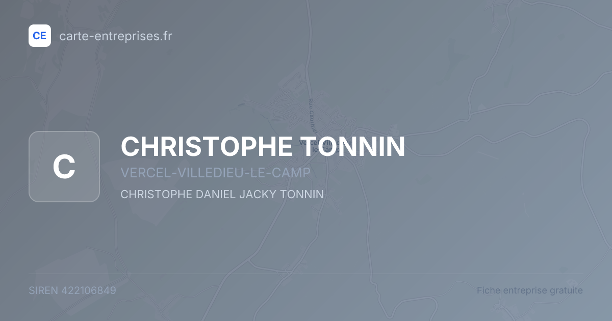 CHRISTOPHE TONNIN — 422106849 — fiche entreprise