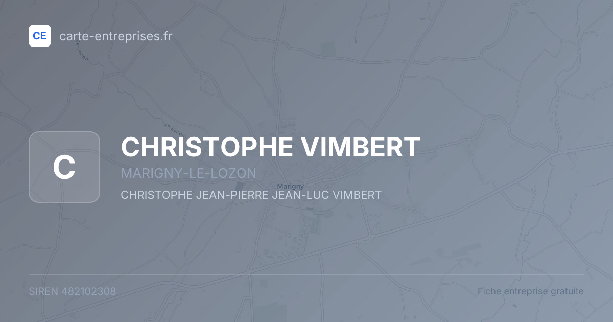 CHRISTOPHE VIMBERT — 482102308 — fiche entreprise