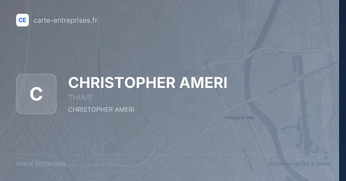 CHRISTOPHER AMERI — 982180994 — fiche entreprise