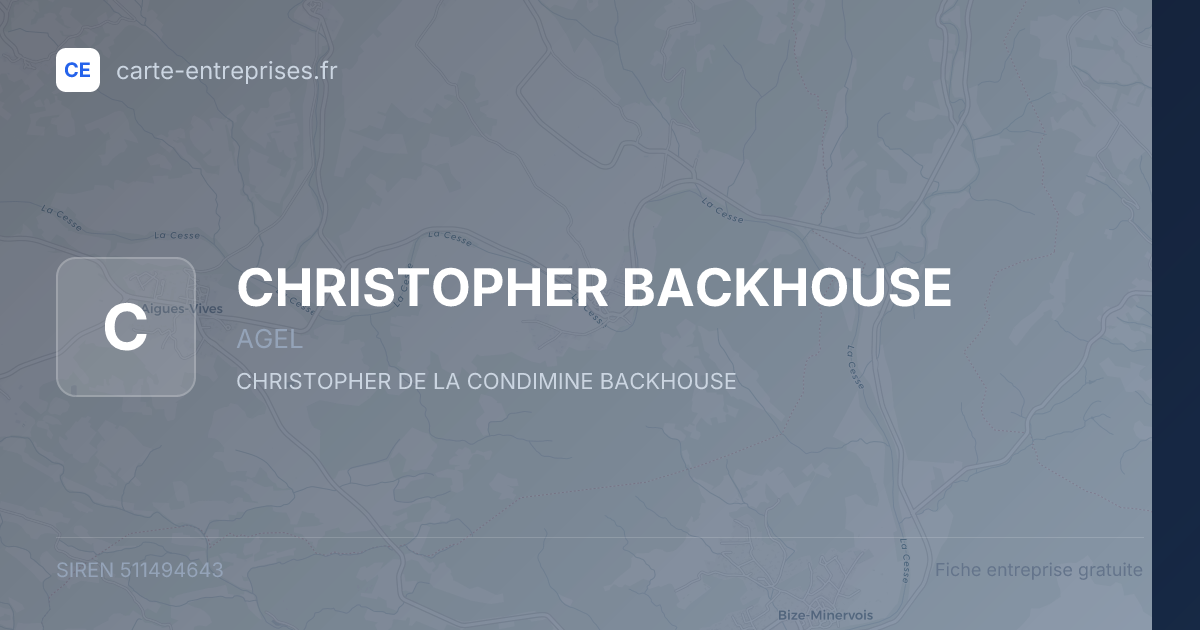 CHRISTOPHER BACKHOUSE — 511494643 — fiche entreprise