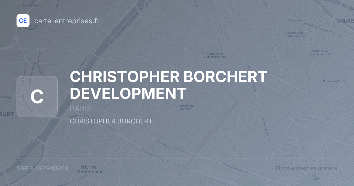 CHRISTOPHER BORCHERT DEVELOPMENT — 892948209 — fiche entreprise