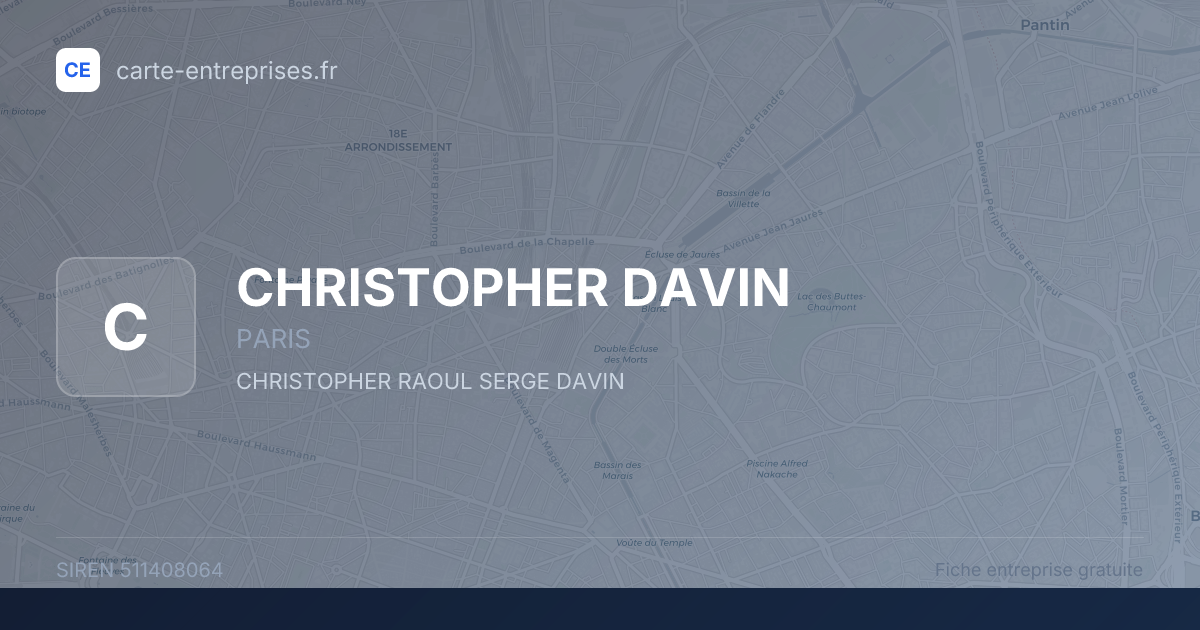 CHRISTOPHER DAVIN — 511408064 — fiche entreprise