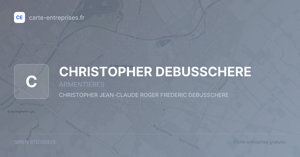CHRISTOPHER DEBUSSCHERE — 811290329 — fiche entreprise