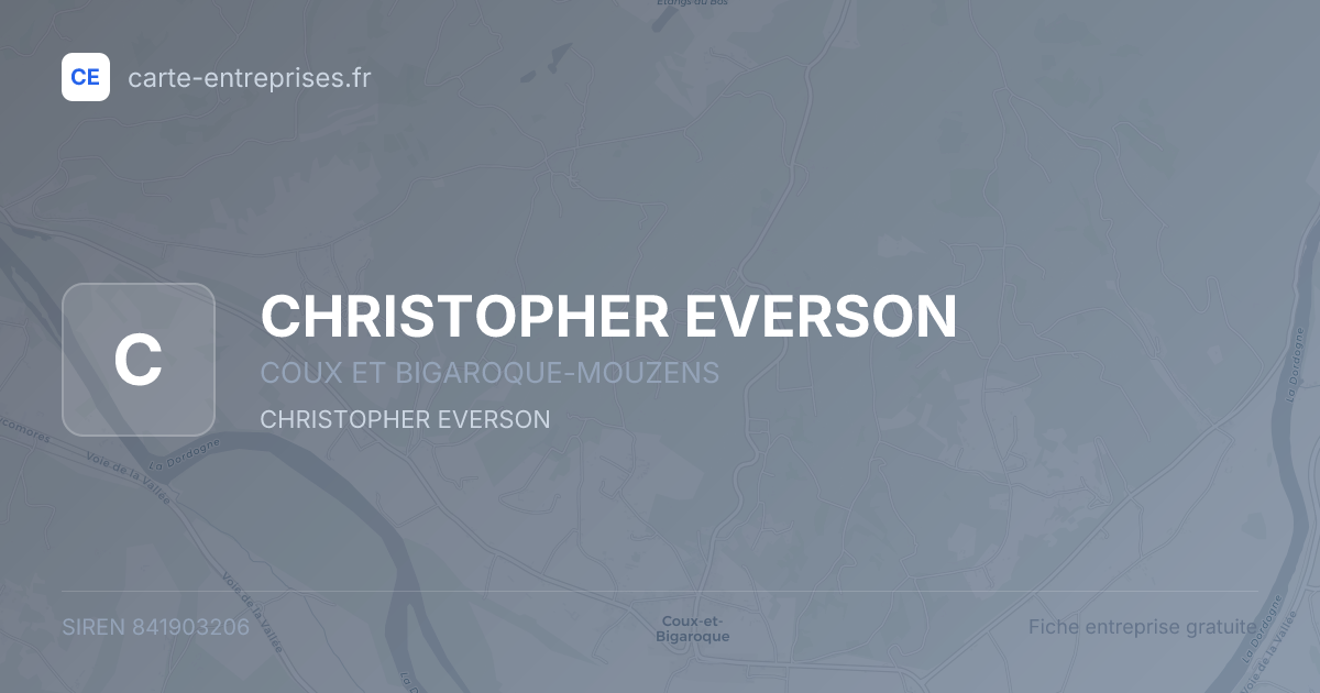 CHRISTOPHER EVERSON — 841903206 — fiche entreprise