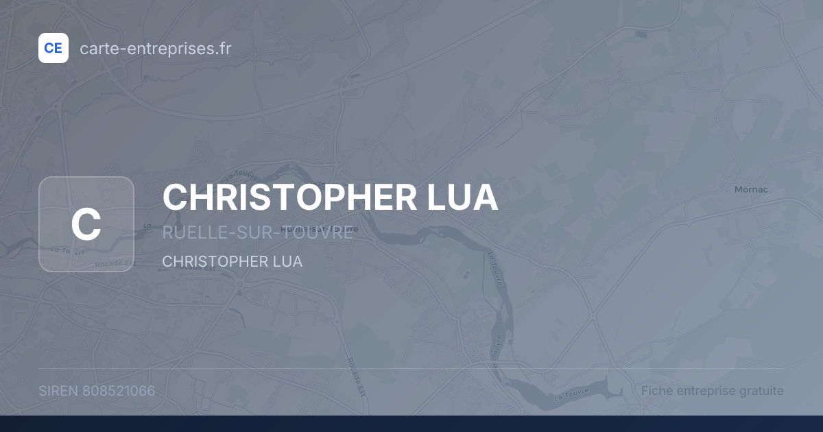 CHRISTOPHER LUA — 808521066 — fiche entreprise