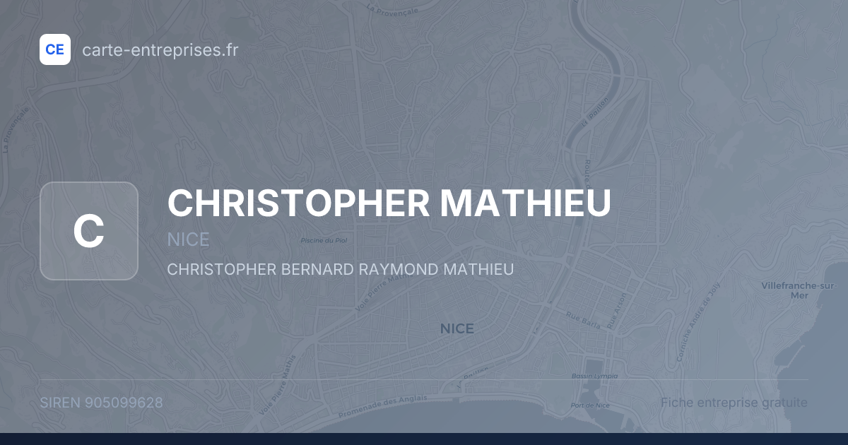 CHRISTOPHER MATHIEU — 905099628 — fiche entreprise