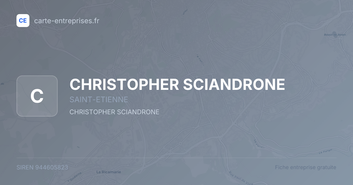 CHRISTOPHER SCIANDRONE — 944605823 — fiche entreprise