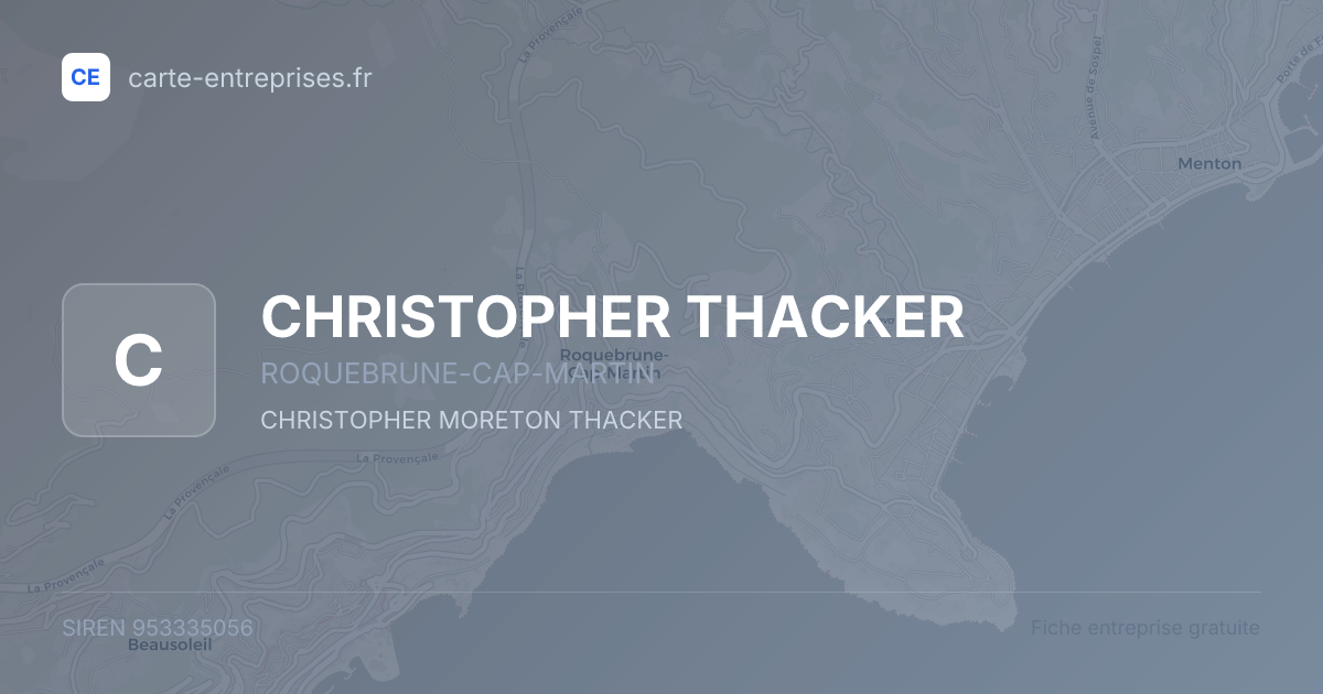 CHRISTOPHER THACKER — 953335056 — fiche entreprise