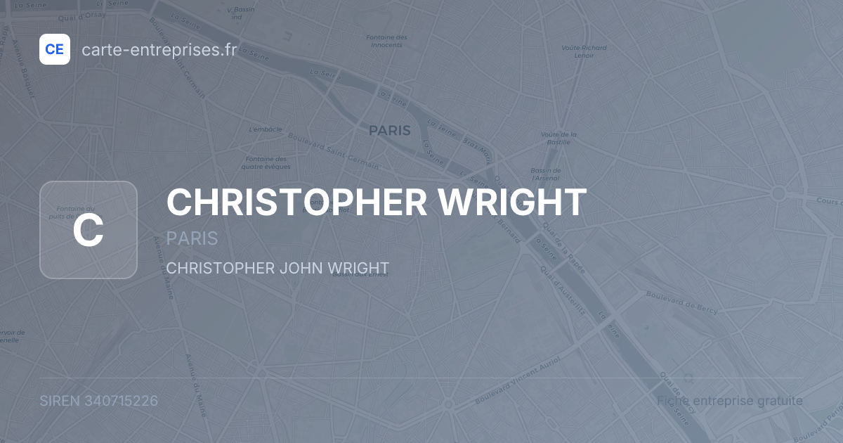 CHRISTOPHER WRIGHT — 340715226 — fiche entreprise