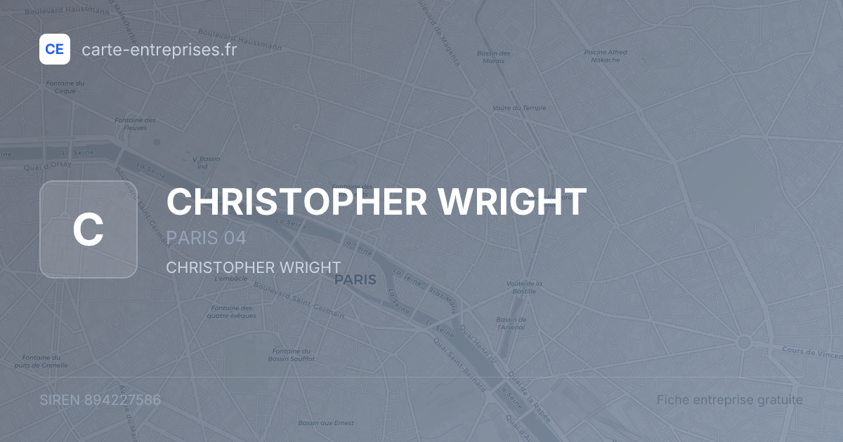 CHRISTOPHER WRIGHT — 894227586 — fiche entreprise