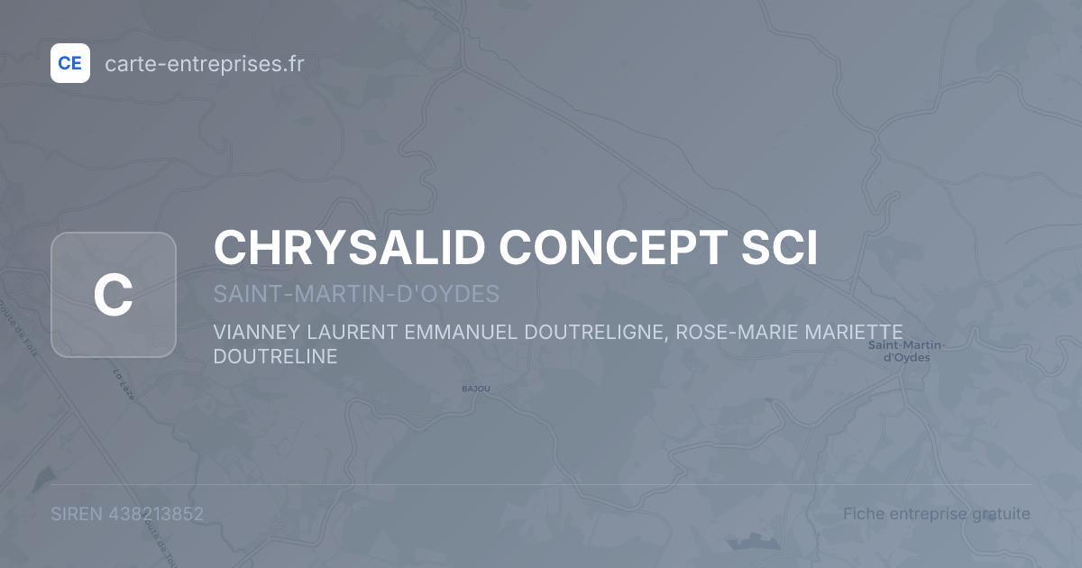 CHRYSALID CONCEPT SCI — 438213852 — fiche entreprise