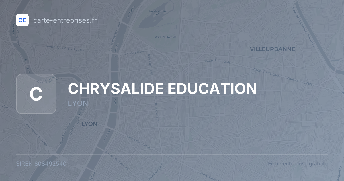 CHRYSALIDE EDUCATION — 808492540 — fiche entreprise