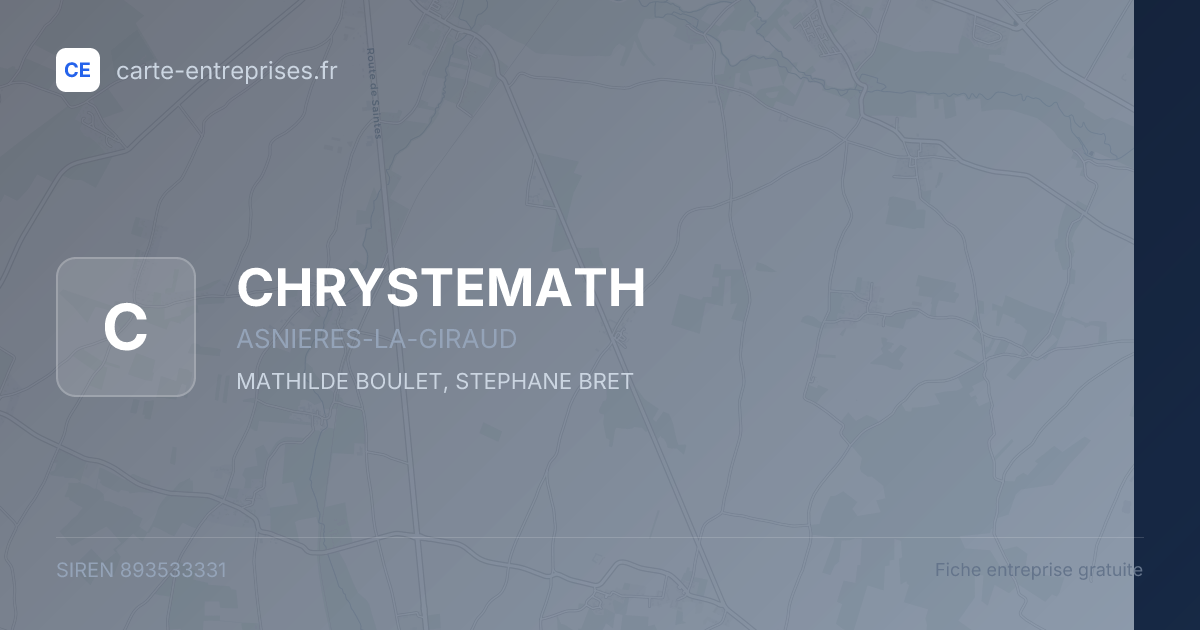 CHRYSTEMATH — 893533331 — fiche entreprise