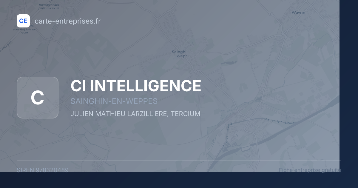 CI INTELLIGENCE — 978320489 — fiche entreprise