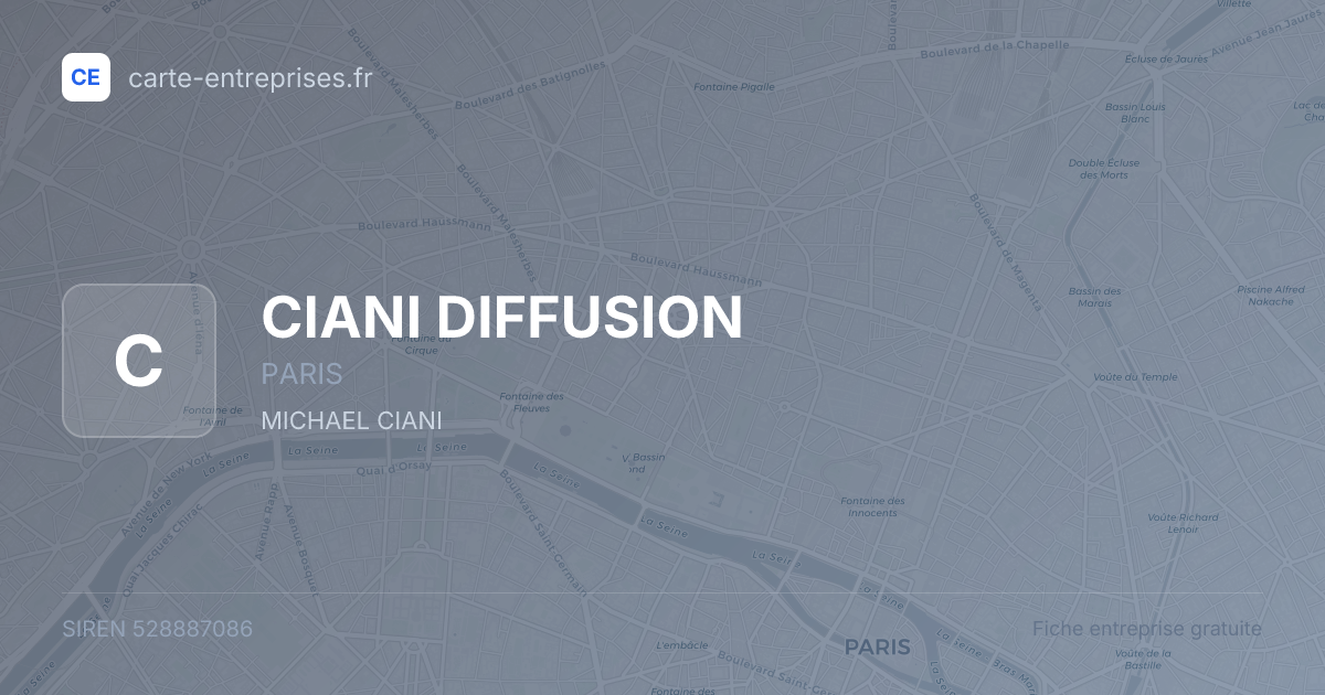 CIANI DIFFUSION — 528887086 — fiche entreprise