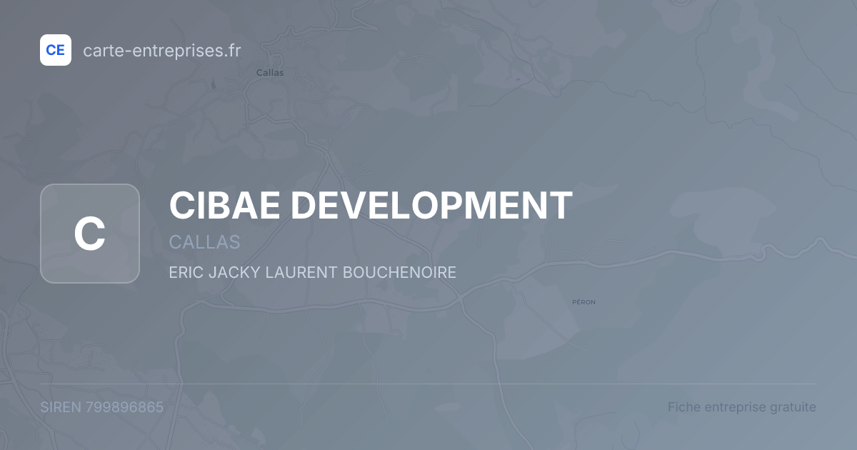 CIBAE DEVELOPMENT — 799896865 — fiche entreprise