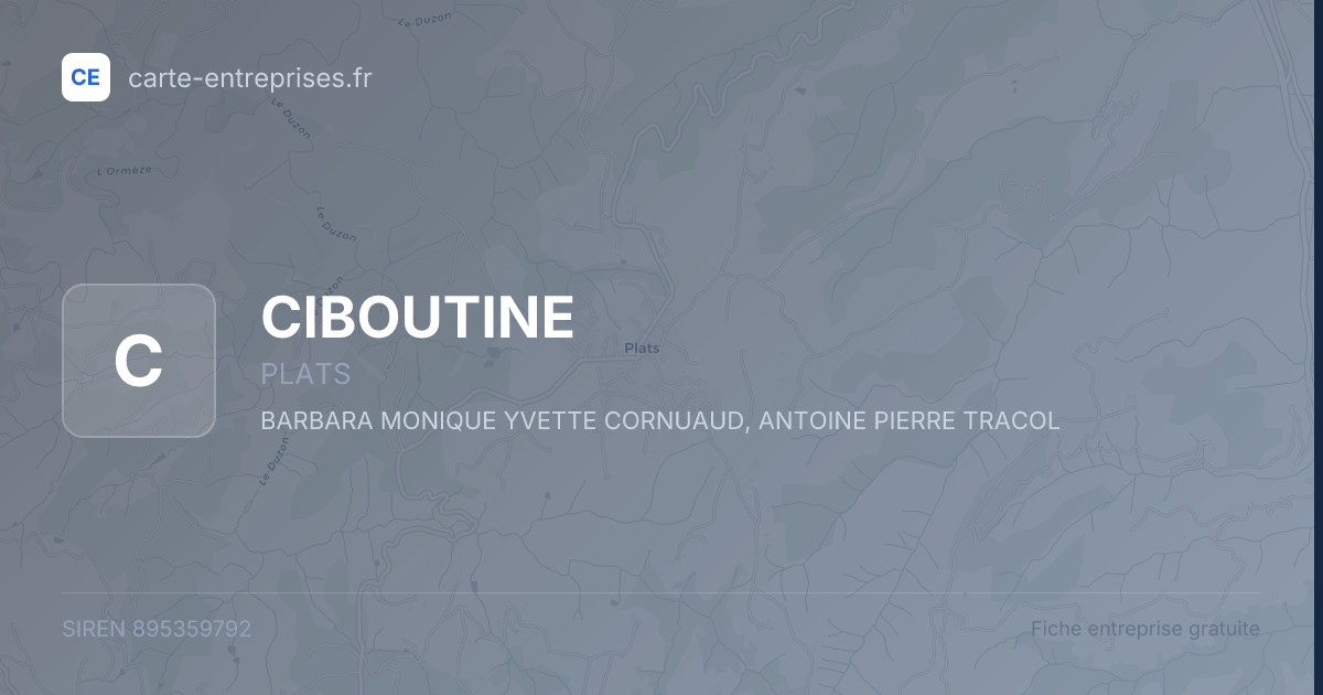 CIBOUTINE — 895359792 — fiche entreprise