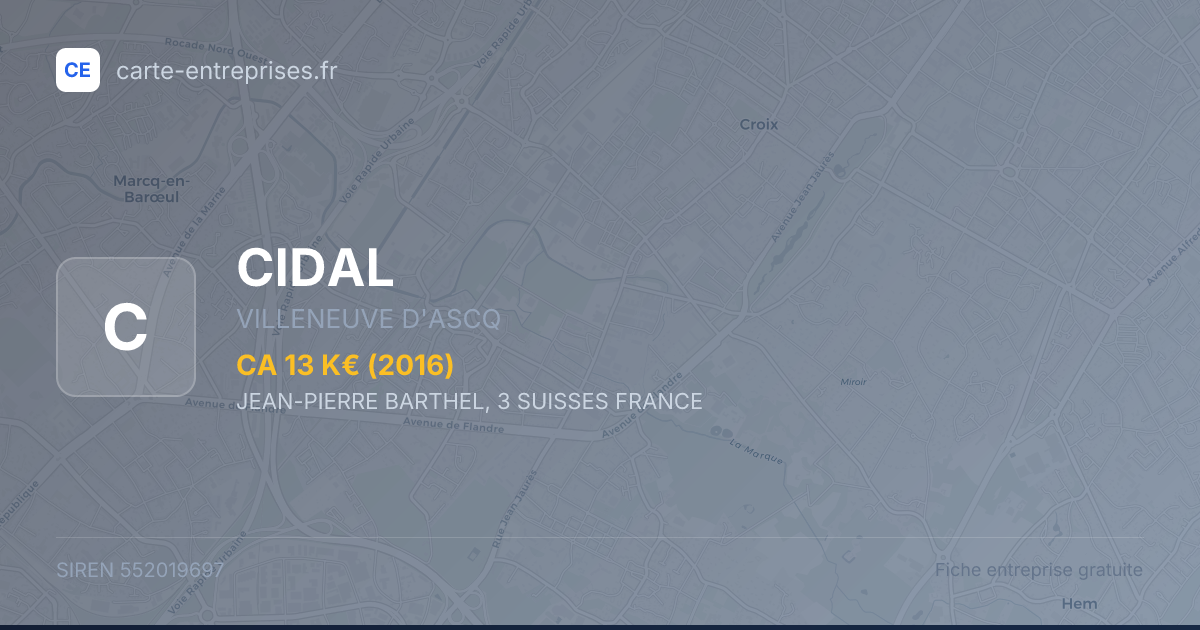 CIDAL — 552019697 — fiche entreprise