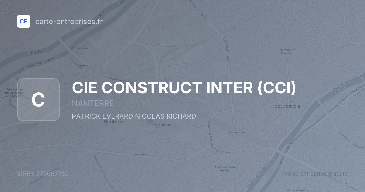 CIE CONSTRUCT INTER (CCI) — 775667785 — fiche entreprise