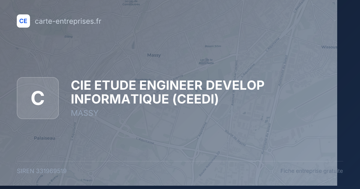 CIE ETUDE ENGINEER DEVELOP INFORMATIQUE (CEEDI) — 331969519 — fiche entreprise