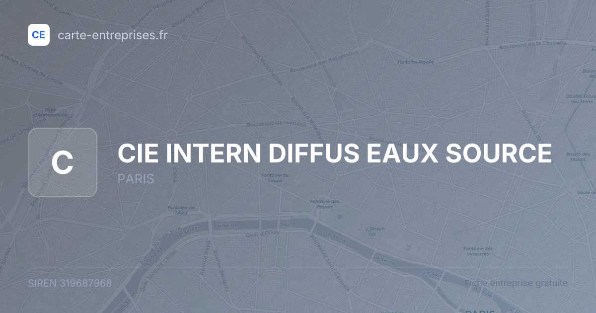 CIE INTERN DIFFUS EAUX SOURCE — 319687968 — fiche entreprise